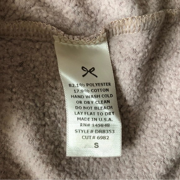 Everly Cold Shoulder Bow Long Sleeve Top in Pink Grey Heather Size S - Picture 9 of 11